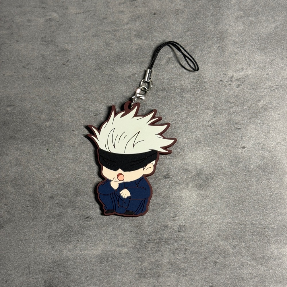Jujutsu Kaisen Keychain Unisex OS Navy Satoru Gojo Chibi Rubber Charm JJK Anime